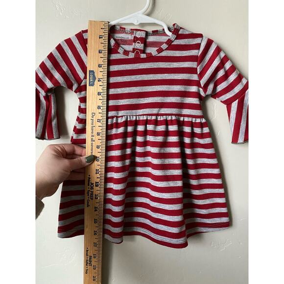 DARLING Woodmouse and Thistle Red & Gray Striped Dress - Picture 3 of 5